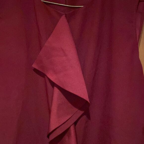 Liz Claiborne career sleeveless blouse size L color burgundy wine - Picture 3 of 8